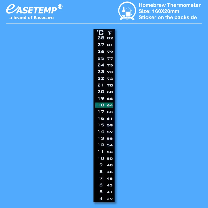 

Homebrew Thermometer for Beer or Wine (4-28C in Celsius and Fahrenheit scale, Free Shipping by DHL)