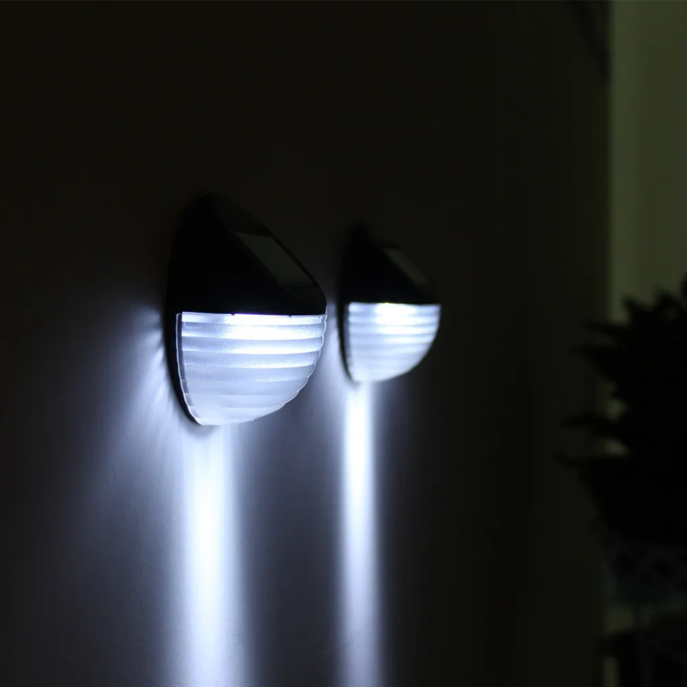 Светильник с датчиком солнечной энергии, 6 энергосберегающих ламп, светодиодный настенный светильник, уличный садовый забор, водонепроницаемый светильник, ночной Светильник - Испускаемый цвет: Белый