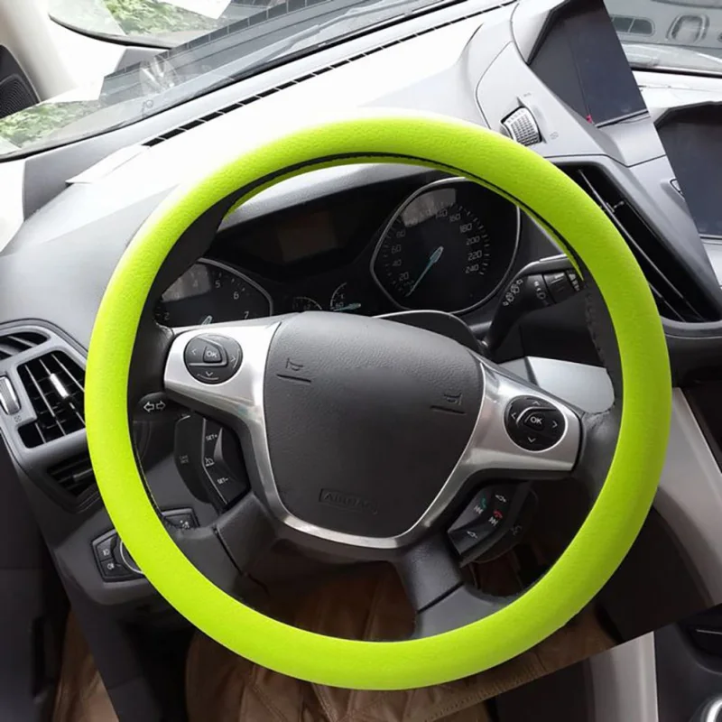 Универсальный автомобильный чехол на руль авто силиконовые руль перчатки покрытие автомобиля для укладки - Название цвета: Розовый