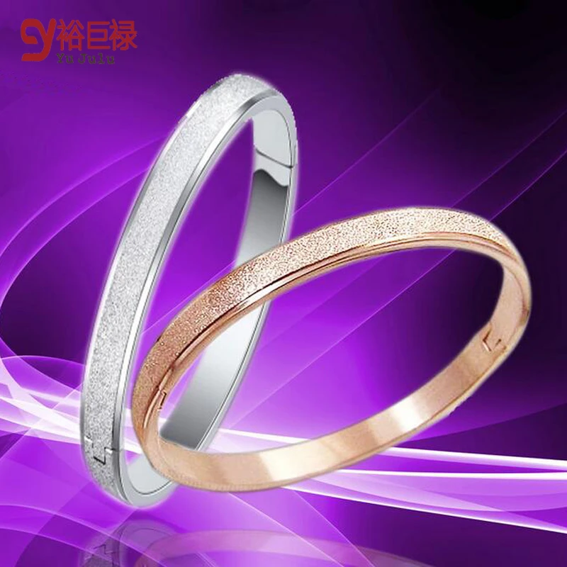 

18K gold Rose gold Silver Grind arenaceous Delicate Fashion Bracelets&Bangles Jewelry for Women Girls Bride Wedding Gift 925