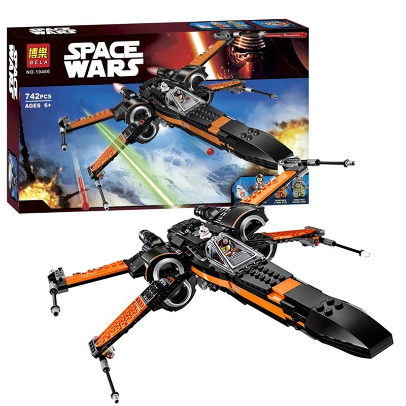 

742Pcs Star Wars Figures Poe's X-Wing Fighter Model Building Kits Blocks Bricks Christmas Gift Toy For Children Compatible 75102
