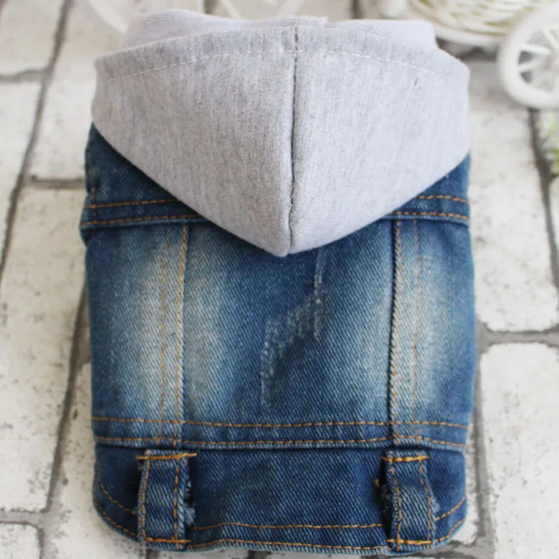 Cute Dog pet cat Denim Jeans Vest shirt coat jacket Cool dog Puppy Coat