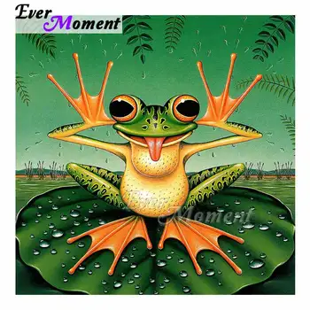 

Ever Moment DIY Fun Diamond Painting Naughty Frog Rhinestones Mosaic Diamond Embroidery Animals Handwork Room Decoration ASF1038