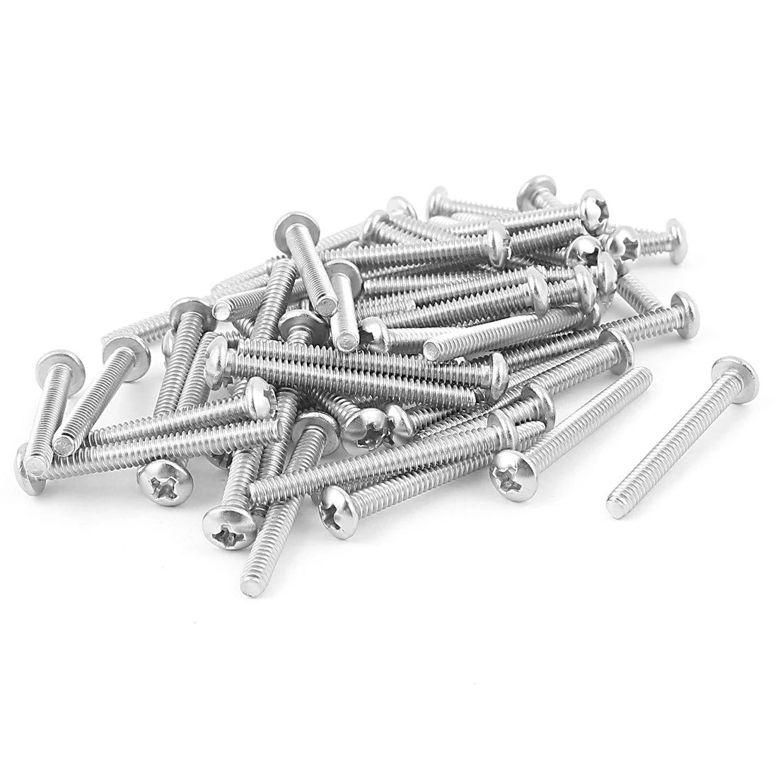 

50 Pcs #6-32 x 1 1/4 Inch Cross Truss Head Bolts Machine Screws Silver