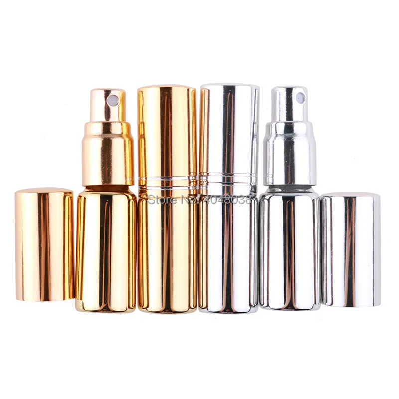 Electroplate Cosmetic Container Glass Spray Vial Perfume Refillable Bottle Portable Astringent Press Pump Bottle 5 ML  Atomizer (5)