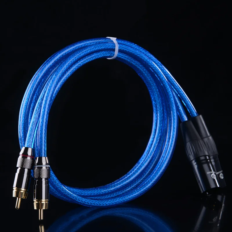 Профессиональный позолоченный двойной коаксиальный аудиокабель WinAqum RCA к 2 XLR