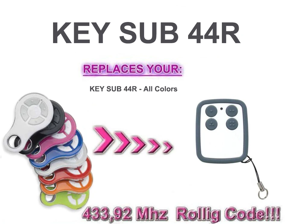 

KEY SUB 44R RF remote control rolling code remote duplicator