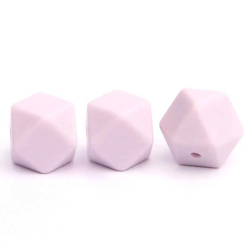 50Pcs Food Silicone Beads Hexagon 17mm Diy Baby Chew Necklace Bpa Free Nursing Jewelry Silicona Bead Teething Infant Toys