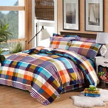 Simple color plaid style Winter soft velvet bedding set super warm bed sheet duvet cover pillowcase soft bedding home textile