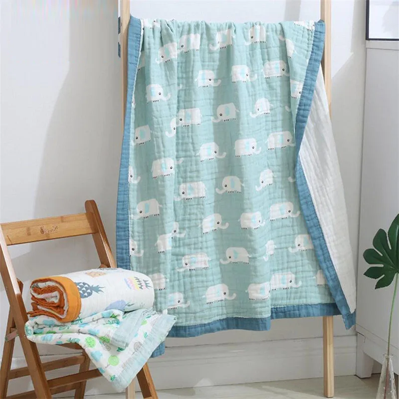 

New arrival 120*150cm 4 and 6 layers washed cotton muslin blanket receiving blankets for newborn baby sleeping blanket