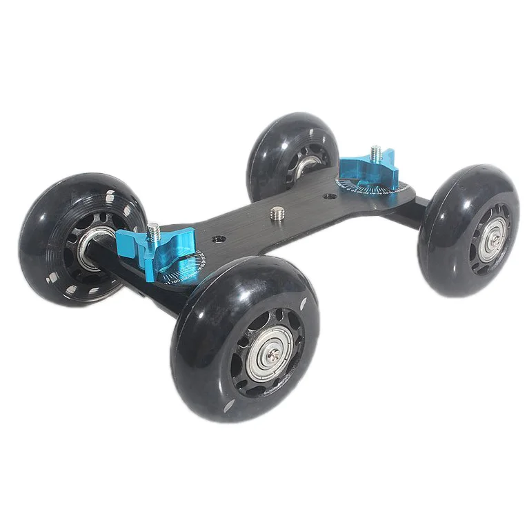 

Table Top Dolly Mini Car Skater Track Slider Super Mute for DSLR Camera Camcorder (Black)