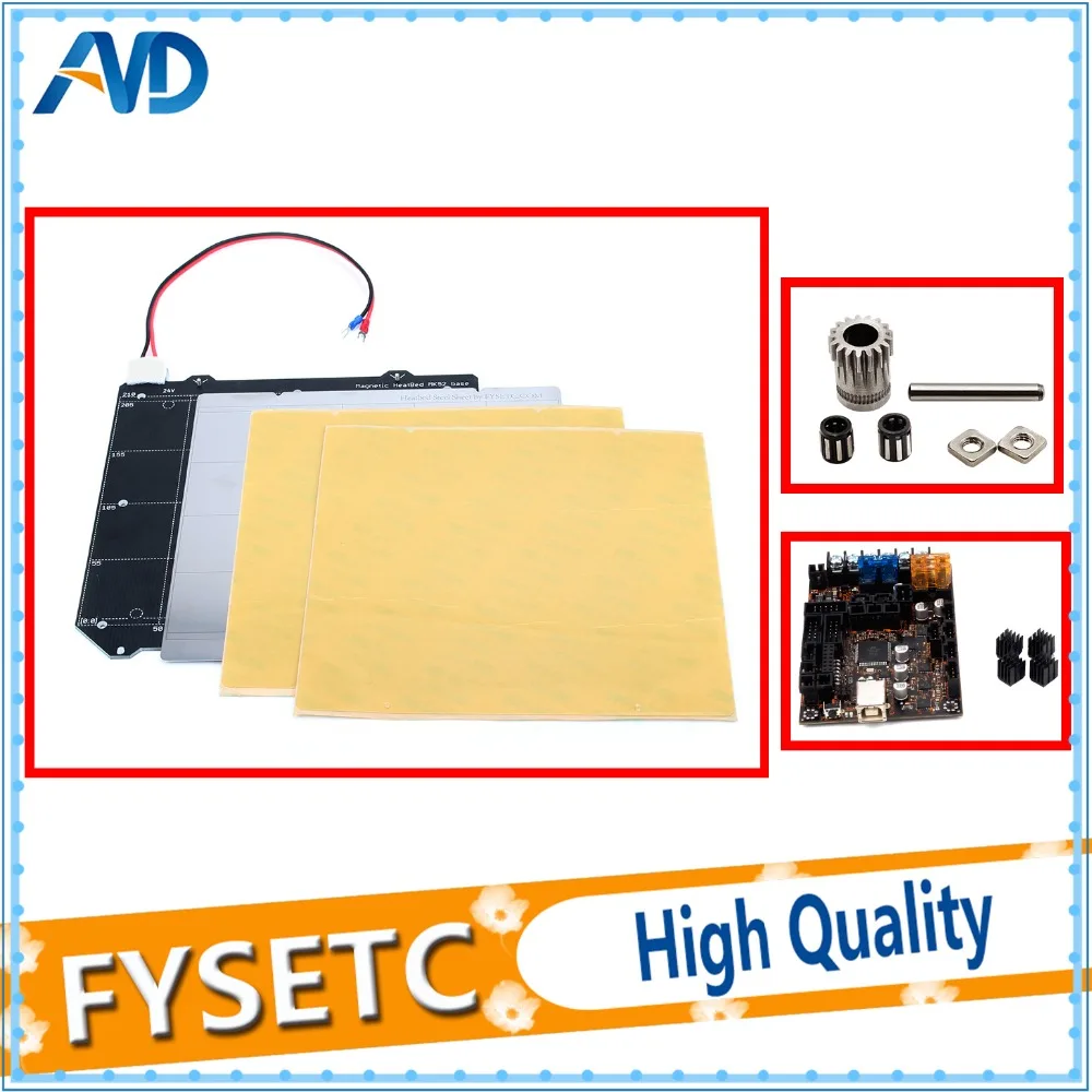 

Clone Prusa i3 MK3 Magnetic Heated Bed MK52 + Steel Sheet +2pcs PEI sheet + EinsyRambo 1.1a Board +Cloned Btech Dual Gears