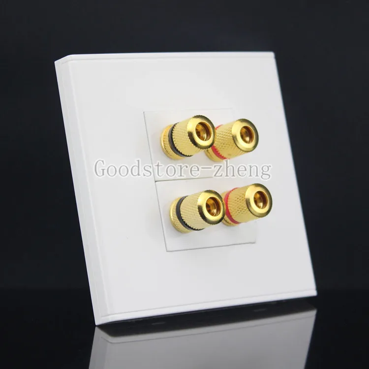 2 Speaker 4 Binding Post Surround Home Theater Speaker Wall Face Plate