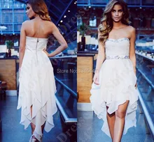 2017 Fast Shipping White Prom font b Dress b font Short Front Long Back Sweetheart Beaded