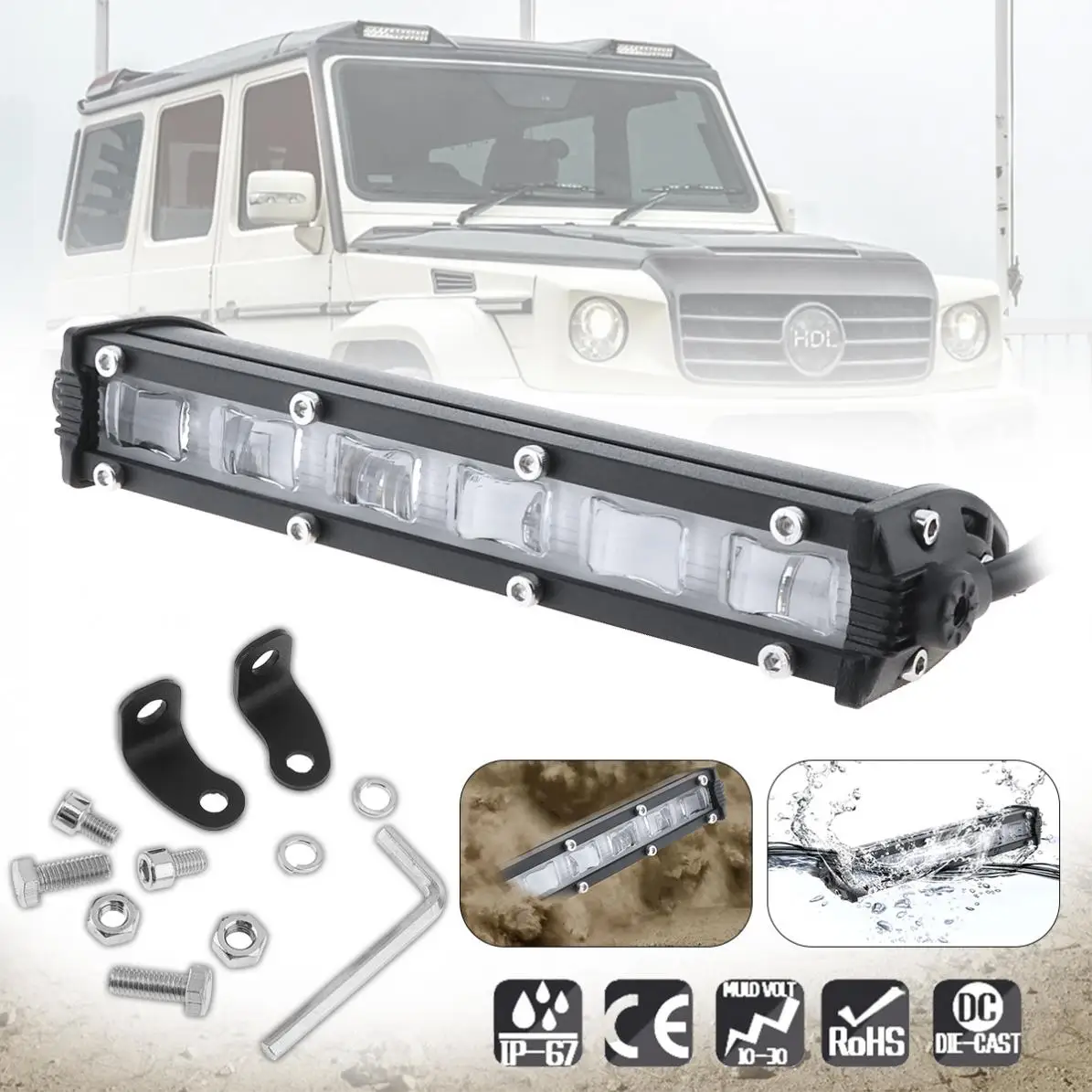 

6 Inch 30W 6000LM LED Work Spot Light Lamp for Motorcycle Tractor Boat Off Road 4WD 4x4 Truck SUV ATV