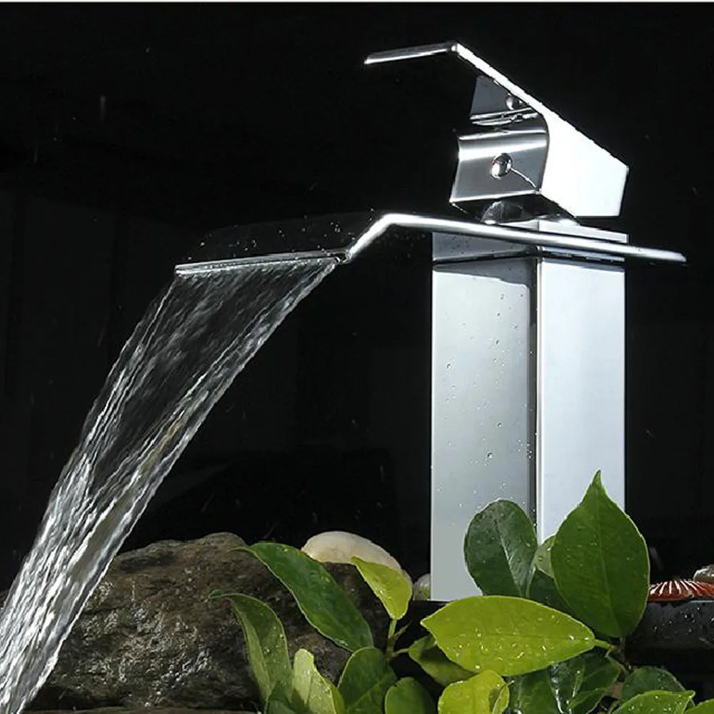 تعزيز مصقول كروم النحاس شلال حمام حوض صنبور مربع الغرور بالوعة خلاط صنبور تعزيز مصقول كروم النحاس شلال حمام حوض صنبور مربع الغرور بالوعة خلاط صنبور