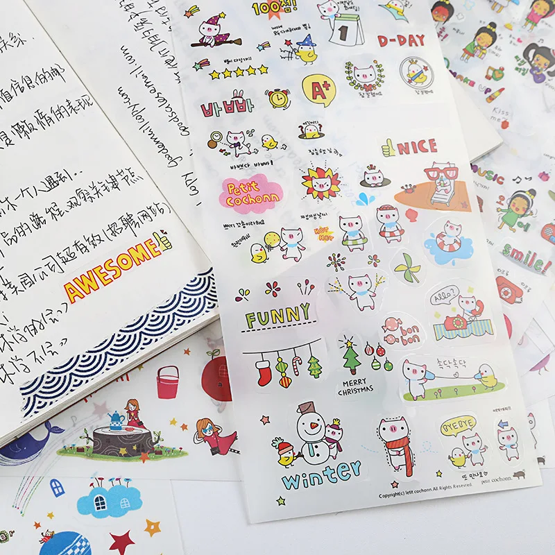 KOWELL 6 простыни Детские/Lot Цветы Путешествия дневник Тотем Memo стикеры s Pack Kawaii