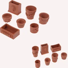 7 шт./компл. для 1/12 кукольный домик Сказочный садовый Декор Аксессуары коллекционные Мини Миниатюрный горшок для дерева бонсай