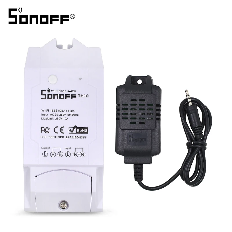 ITEAD Sonoff TH10 TH16 WIFI Switch si7021 Temperature Humidity Sensor Wifi Remote Control For Smart Home Automation Module 16A - Bundle: TH10 and Si7021