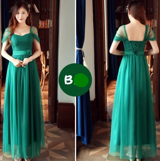 Сладкие воспоминания Длинное Зеленое элегантное платье подружки невесты с v-образным вырезом Вечерние платья Дешевые платье для выпускного подружки невесты SW0010 - Цвет: B