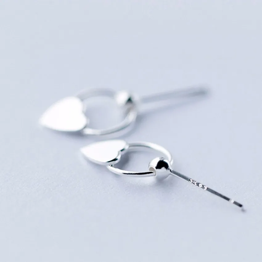 heart Drop earrings silver