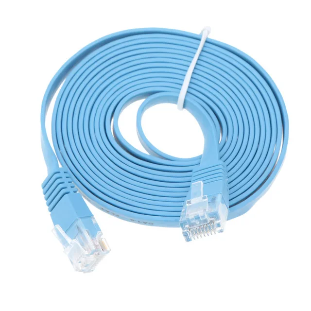 Высокоскоростной Cat6 Ethernet плоский кабель RJ45 Компьютер LAN Интернет сетевой шнур 15 м