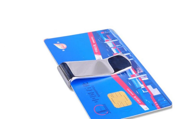 Мужской кошелек из нержавеющей стали серебристый с зажимом для денег|money clip slim|brand