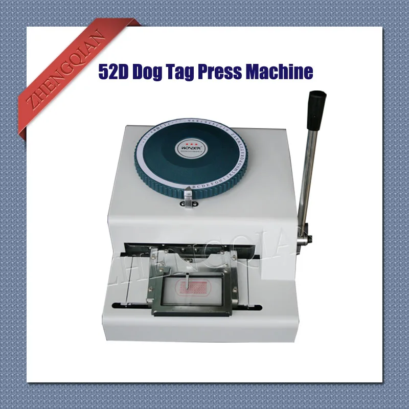 Manual  dog tag press machine 52D characters and codes pvc card code printer