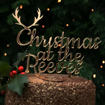 

Personalised Christmas Cake Topper,Reindeer Christmas cake Toppers