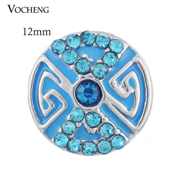 

Vocheng Snap Charms 12mm Small Inlaid Blue Crystal Interchangeable Jewelry Vn-370