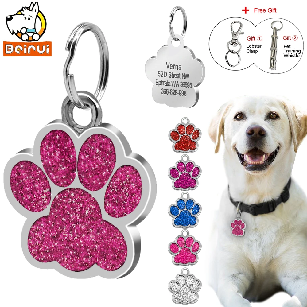 Buy Paw Customized Pet ID Tags Personalized Engraved Large Size Dog Tag Anti