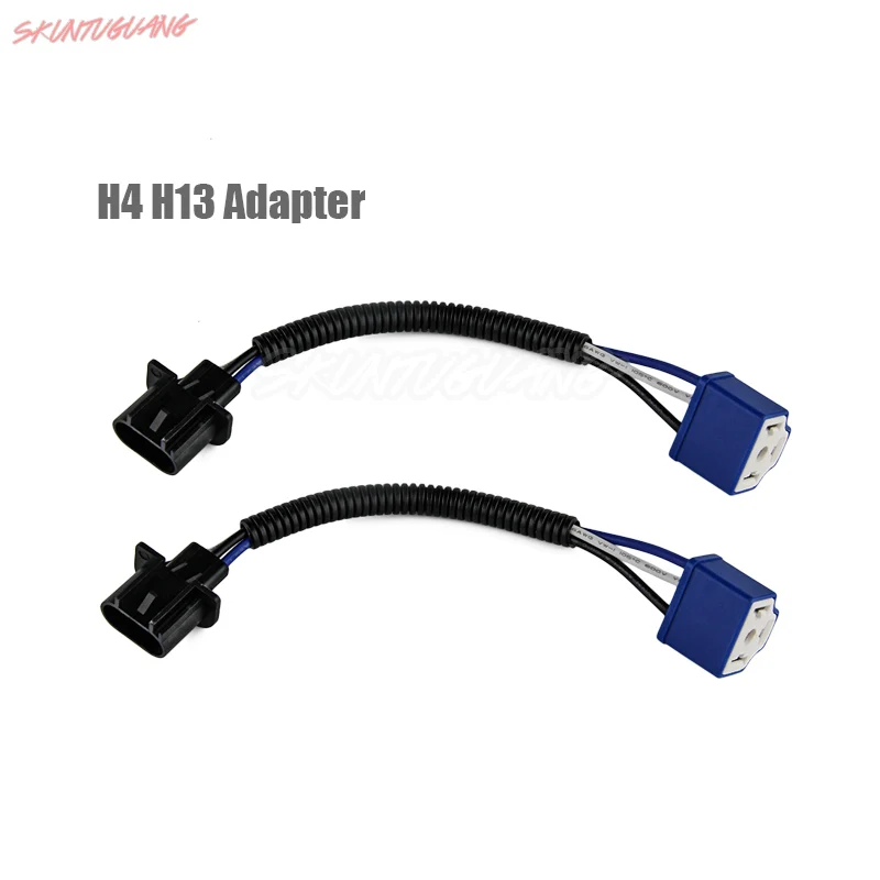 

2PCS 7 inch Headlight H13 to H4 Adapter Harness Conversion adapter socket Cable H13-H4 Adapter for Jeep Wrangler