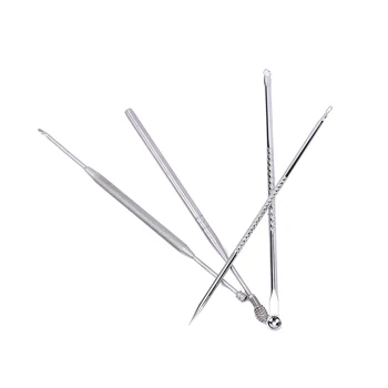 

4pcs/set New Blackhead Pimple Comedone Acne Extractor Remover Tool+Ear Wax Stick Kit Set Wholesale