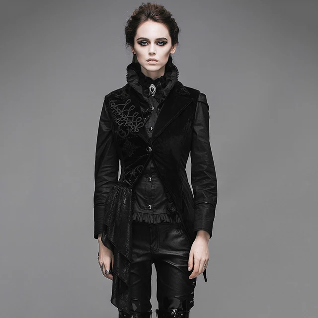 Devil Fashion Steampunk Black Asymmetric Sleeveless Dress