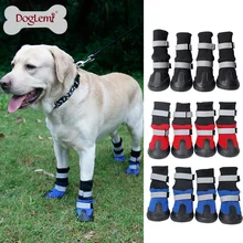 Водонепроницаемые ботинки для собак со светоотражающими ремешками и противоскользящей подошвой идеально подходят для маленьких, средних и больших собак