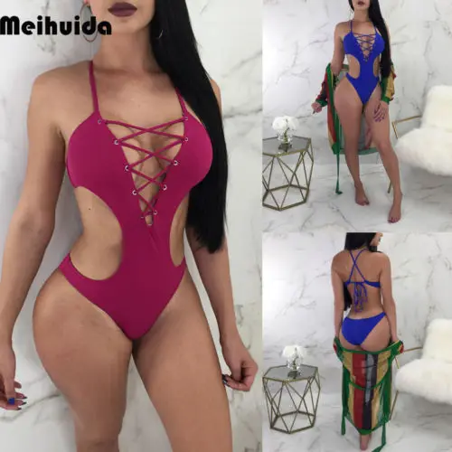 2019 женское сексуальное цельное бикини с открытой спиной женский купальник