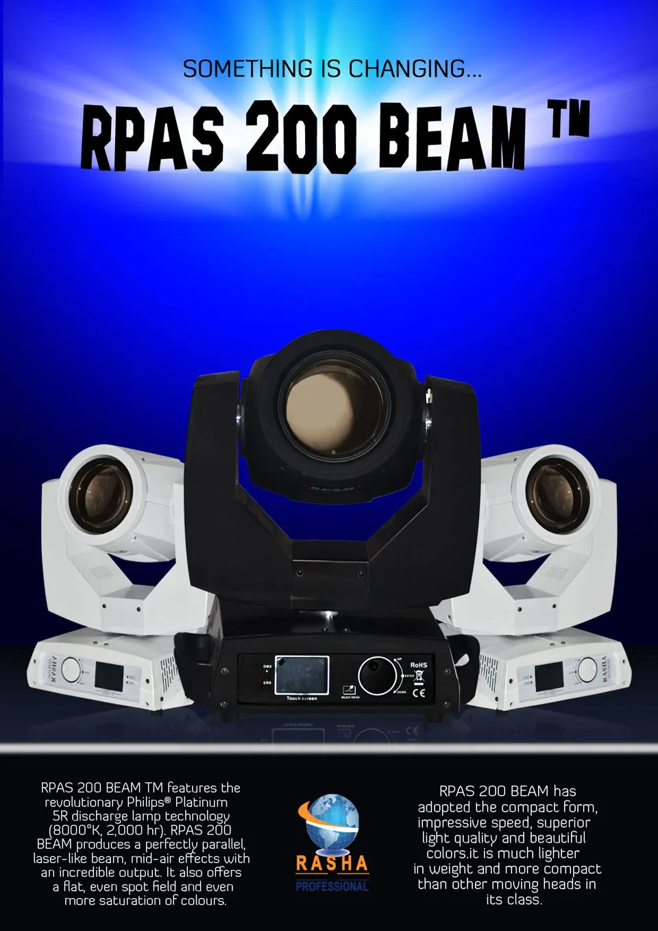 

RPAS 200 BEAM TM-200W 5R Sharpy Moving Head Beam,Stage Moving Head Beam Light With LCD Touch Screen Display 7R Beam
