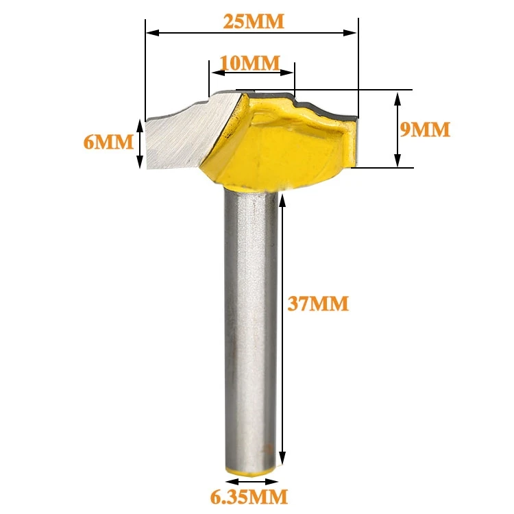 Free shipping High Quality Roundover Bit with Bearing 6.35mm shank Dovetail Router Bit Cutter wood working