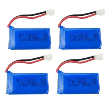 

4Pcs Upgraded 400mAh 30C Lipo Battery 7.4V 2S for DM007 RC Quadcopter Part