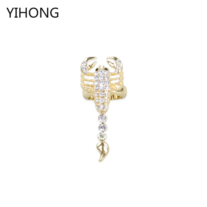 Новое поступление кольцо с изображением животного золотой цвет подвеска скорпиона с кристаллами регулируемое кольцо для модных женщин ювелирные изделия