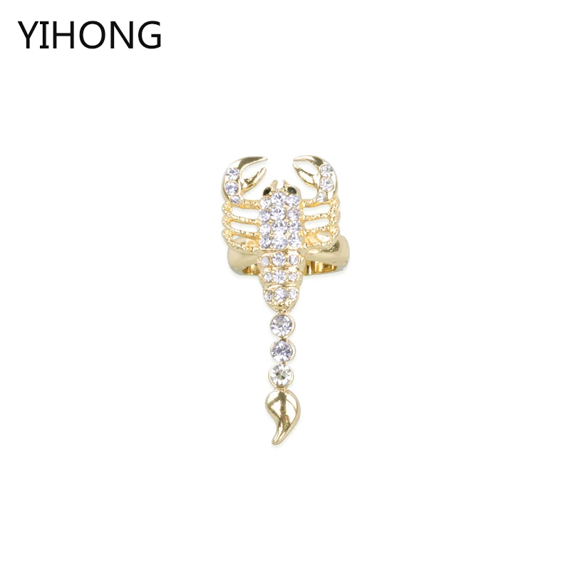 

2017 New Arrival Animal Ring Gold Color Scorpion Pendant with Crystal Adjustable Ring for Fashion Women Jewelry
