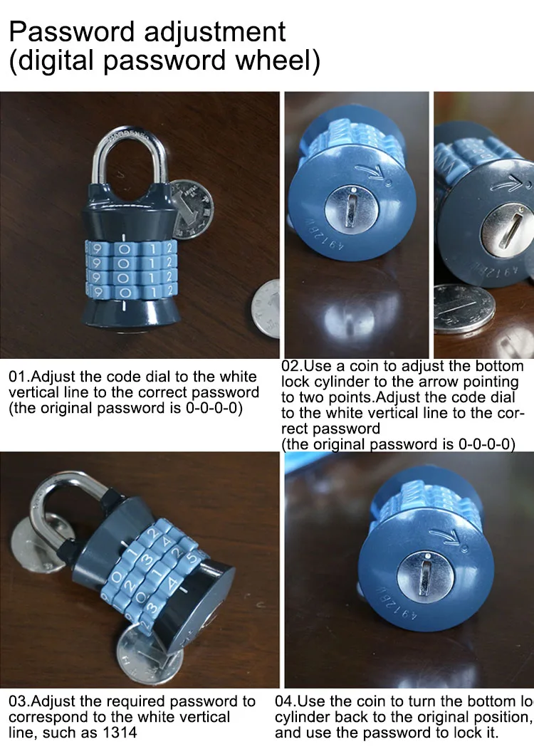 Master Lock Digit Combination Password Lock Zinc Alloy Security Lock Suitcase Luggage Coded Lock Cupboard Cabinet Locker Padlock (1)