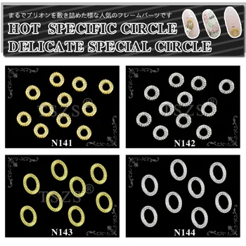 

10pcs /lot Gorgeous Nail Art Decorations Gold silver Glitter Oval round Alloy