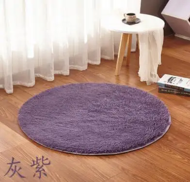 Противоскользящий коврик из искусственного меха, большие круглые напольные ковры для гостиной, ванной комнаты, круглый коврик, домашний текстиль, мягкий ковер, Alfombras - Цвет: Purple gray