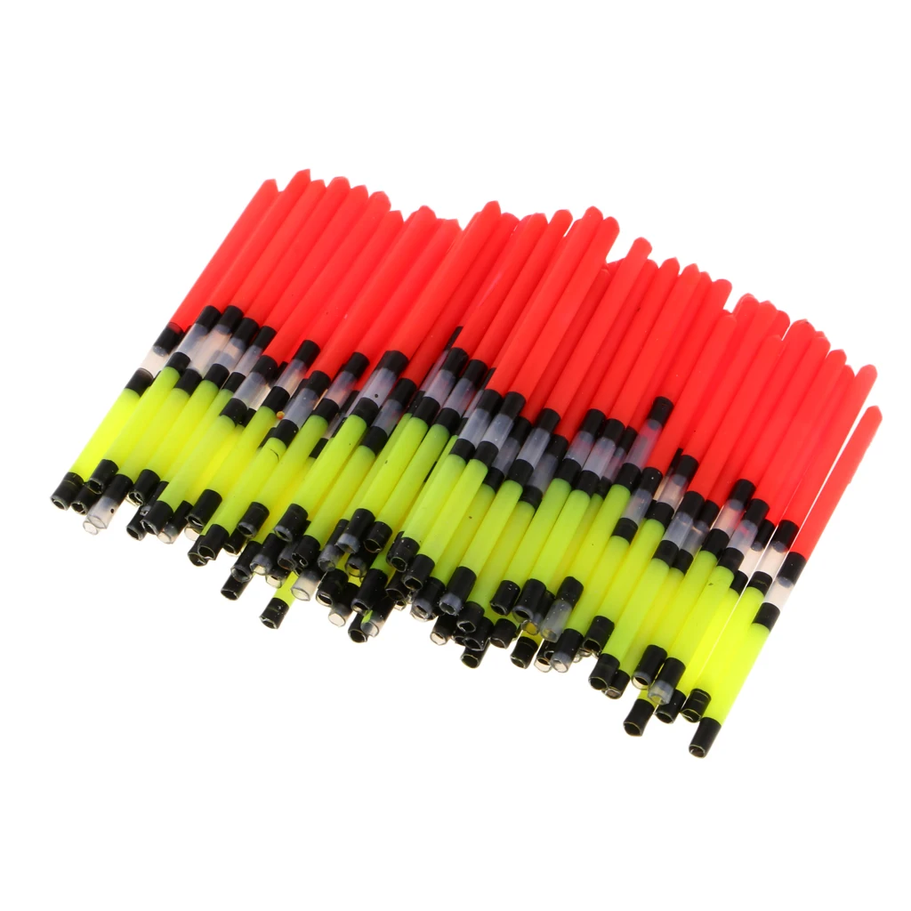 100x Plastic Fishing Float Floating Stick Tube with Super Buoyancy and Sensitivity