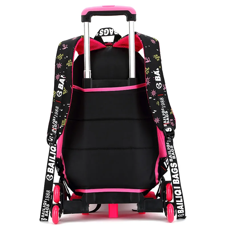 2 /6 Wheels High Quality Girls Trolley Backpack Schoolbag Orthopedic Bags For Children Trolley School Bag Boys Backpack