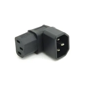 

10pcs/lot Cablecc IEC Male C14 to Down Right Angled 90 Degrdd IEC Female C13 Power Extension Adapter