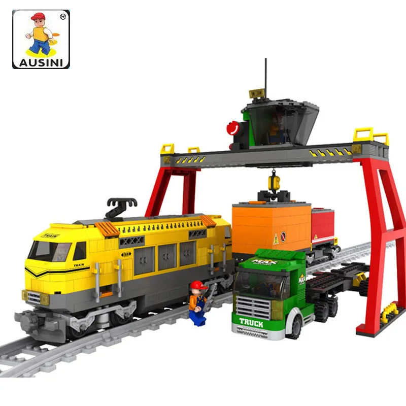 

Ausini 792Pcs Building Blocks Set train Model Enlighten Construction Brick brinquedos educational toys for children
