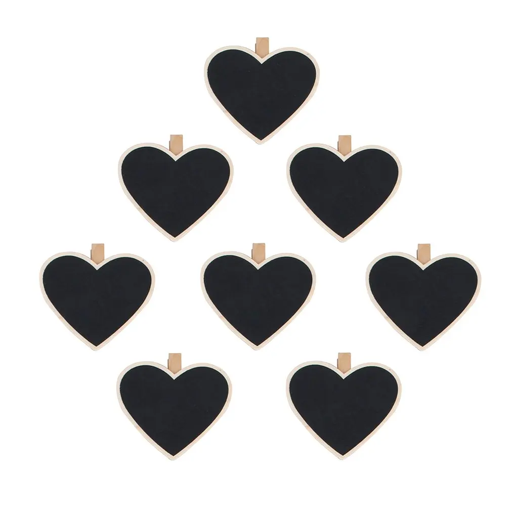 Новые и горячие 8 шт в форме сердца доски деревянные колышки для фото/заметок/скрепок