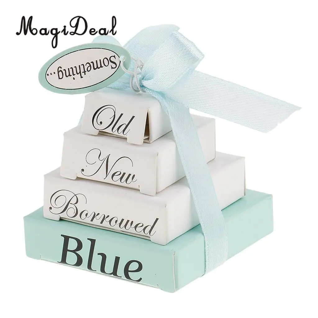 

MagiDeal Mini Nesting Something Old New Borrowed Blue Wedding Planner Note Pads Boxes